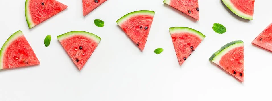 Fresh watermelon slices pattern Stock Photos