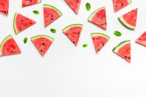 Fresh watermelon slices pattern Stock Photos