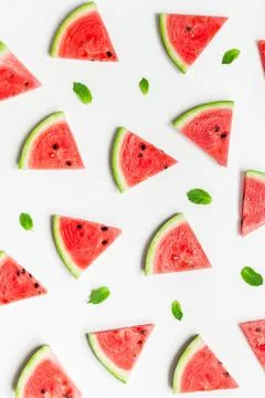 Fresh watermelon slices pattern Stock Photos