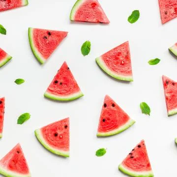 Fresh watermelon slices pattern Stock Photos