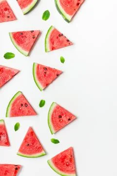Fresh watermelon slices pattern Stock Photos