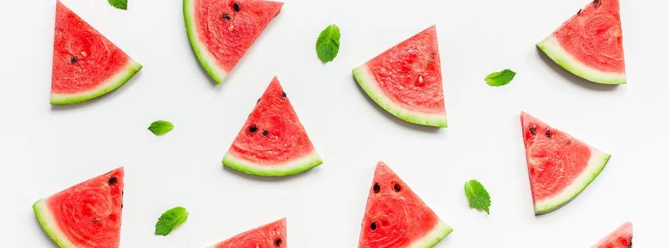 Fresh watermelon slices pattern Stock Photos