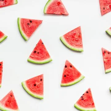 Fresh watermelon slices pattern Stock Photos