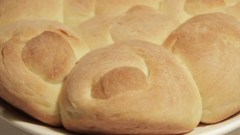 Fresh wheat bread fresh from the oven Stock Footage 70284983
