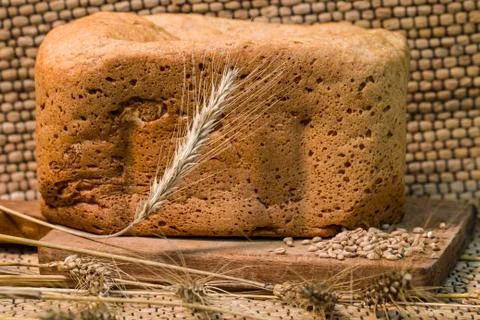 Fresh wheat bread Foto stock
