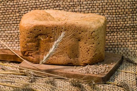 Fresh wheat bread Stock Photos