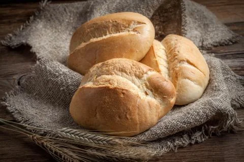 Fresh wheat roll. Stock Photos