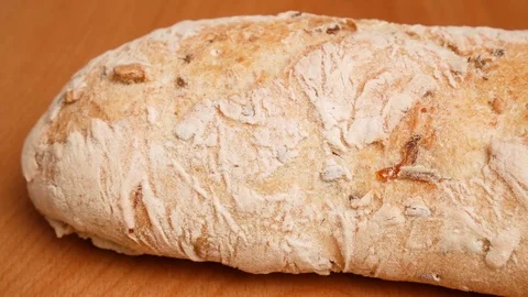 Fresh white bread paning. Stock Footage 71914194