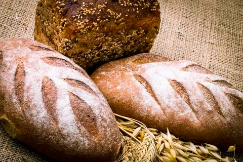 Fresh white bread Stock Photos