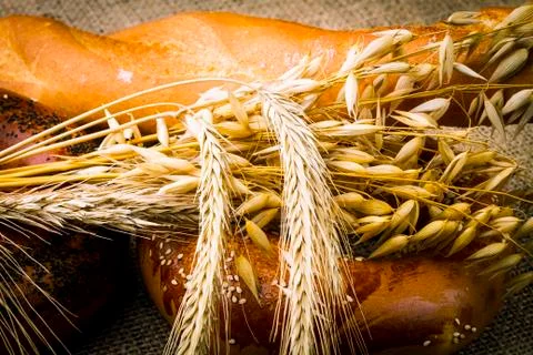 Fresh white bread Stock Photos