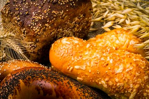 Fresh white bread Stock Photos