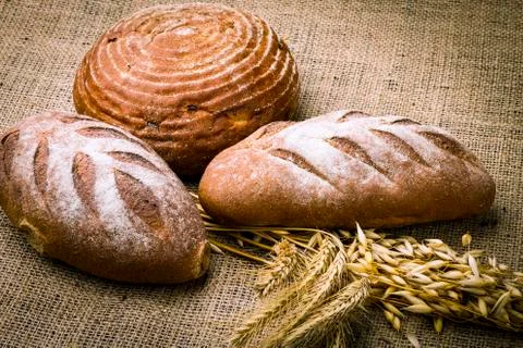 Fresh white bread Stock Photos