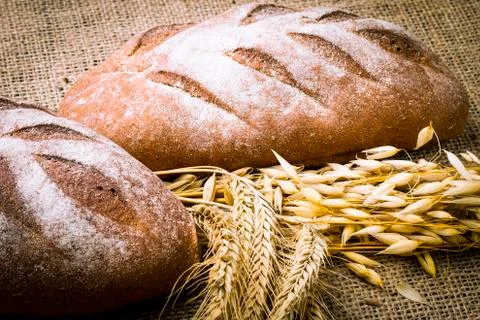 Fresh white bread Stock Photos