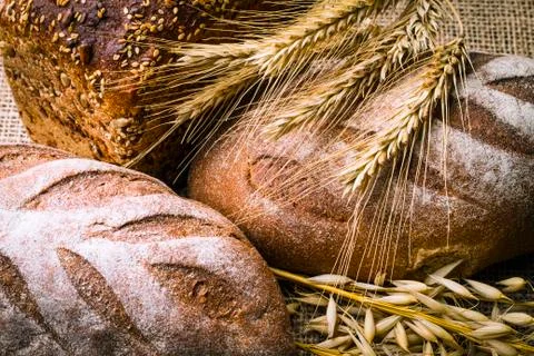 Fresh white bread Stock Photos