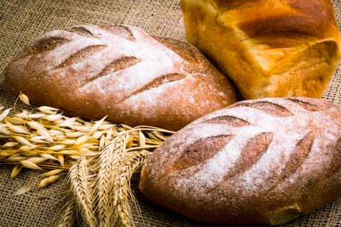 Fresh white bread Stock Photos
