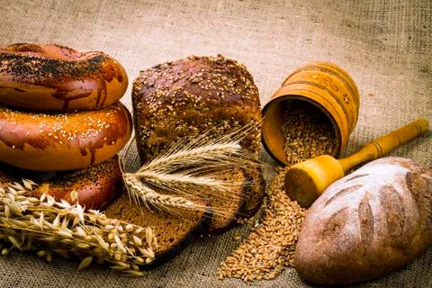 Fresh white bread Stock Photos