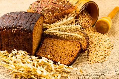 Fresh white bread Stock Photos