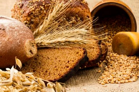 Fresh white bread Stock-Fotos