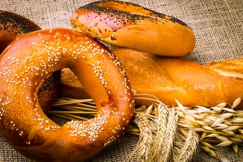 Fresh white bread Stock Photos