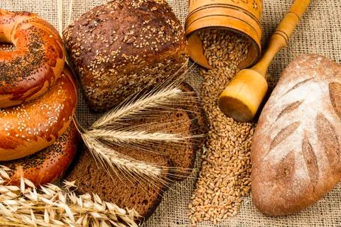 Fresh white bread Stock Photos