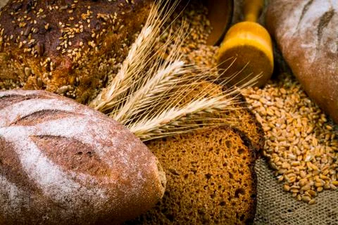 Fresh white bread Stock Photos
