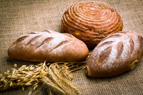 Fresh white bread Stock Photos