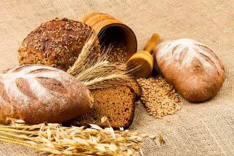 Fresh white bread Stock Photos