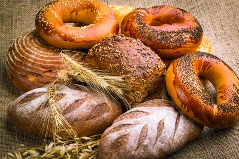 Fresh white bread Stock Photos
