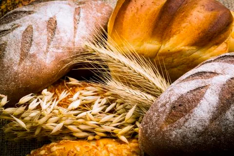 Fresh white bread Stock Photos