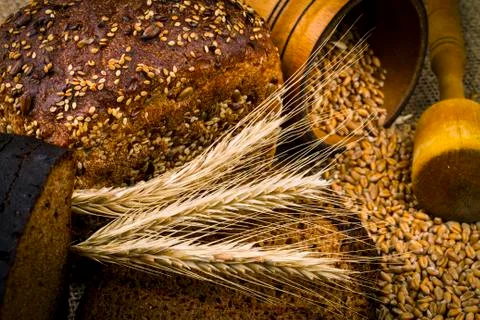 Fresh white bread Stock Photos