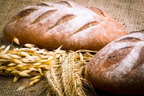 Fresh white bread Stock Photos