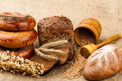 Fresh white bread Stock Photos