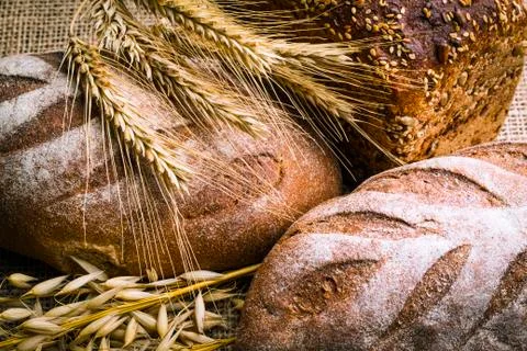 Fresh white bread Stock Photos