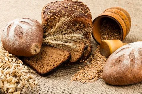 Fresh white bread Stock Photos