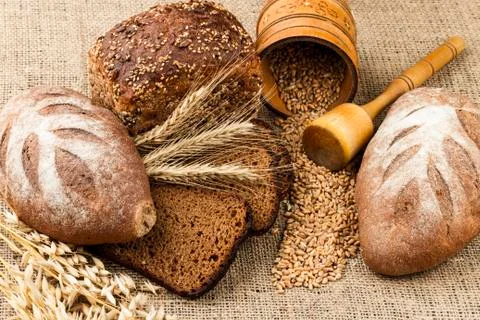 Fresh white bread Stock Photos