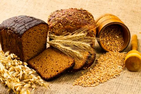 Fresh white bread Stock Photos