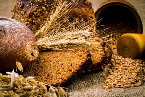 Fresh white bread Stock Photos