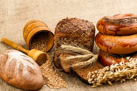 Fresh white bread Stock Photos