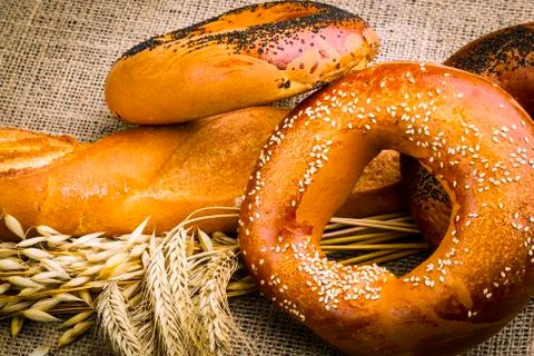 Fresh white bread Stock-Fotos