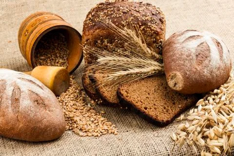 Fresh white bread Stock Photos