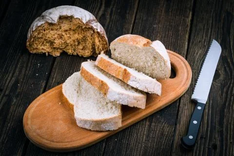 Fresh white bread Stock Photos