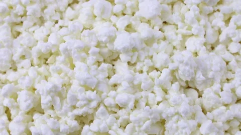 Fresh white cottage cheese texture circle rotation close up 스톡 동영상 244302097