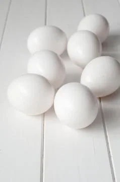 Fresh White Eggs Stock Photos