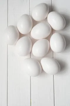 Fresh White Eggs Stock Photos