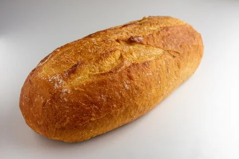Fresh white one bread on white background Stock Photos