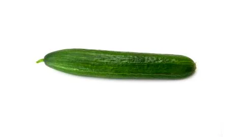 Fresh whole cucumber. Close up. Isolated on white background. Stock Photos