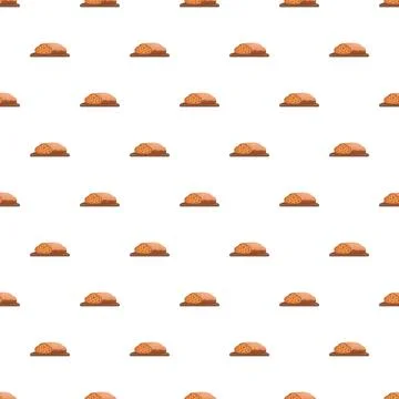 Fresh whole grain loaf bread seamless pattern Stock Illustration