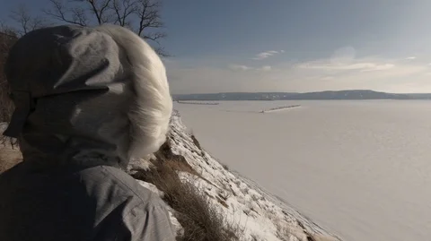 Fresh winter wind over the river-2 Stock Footage 124549166