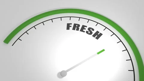Fresh word with measuring device with arrow and scale. Green grass. 3D render Stock Footage 257173933