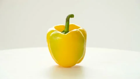 Fresh Yellow Bell Pepper Rotating Stock Footage 236457440